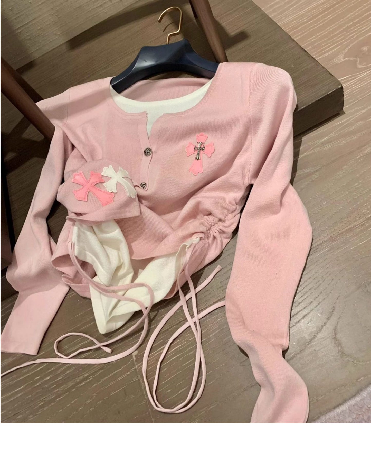 【tops】偽二つ切り替え長袖TシャツG23812