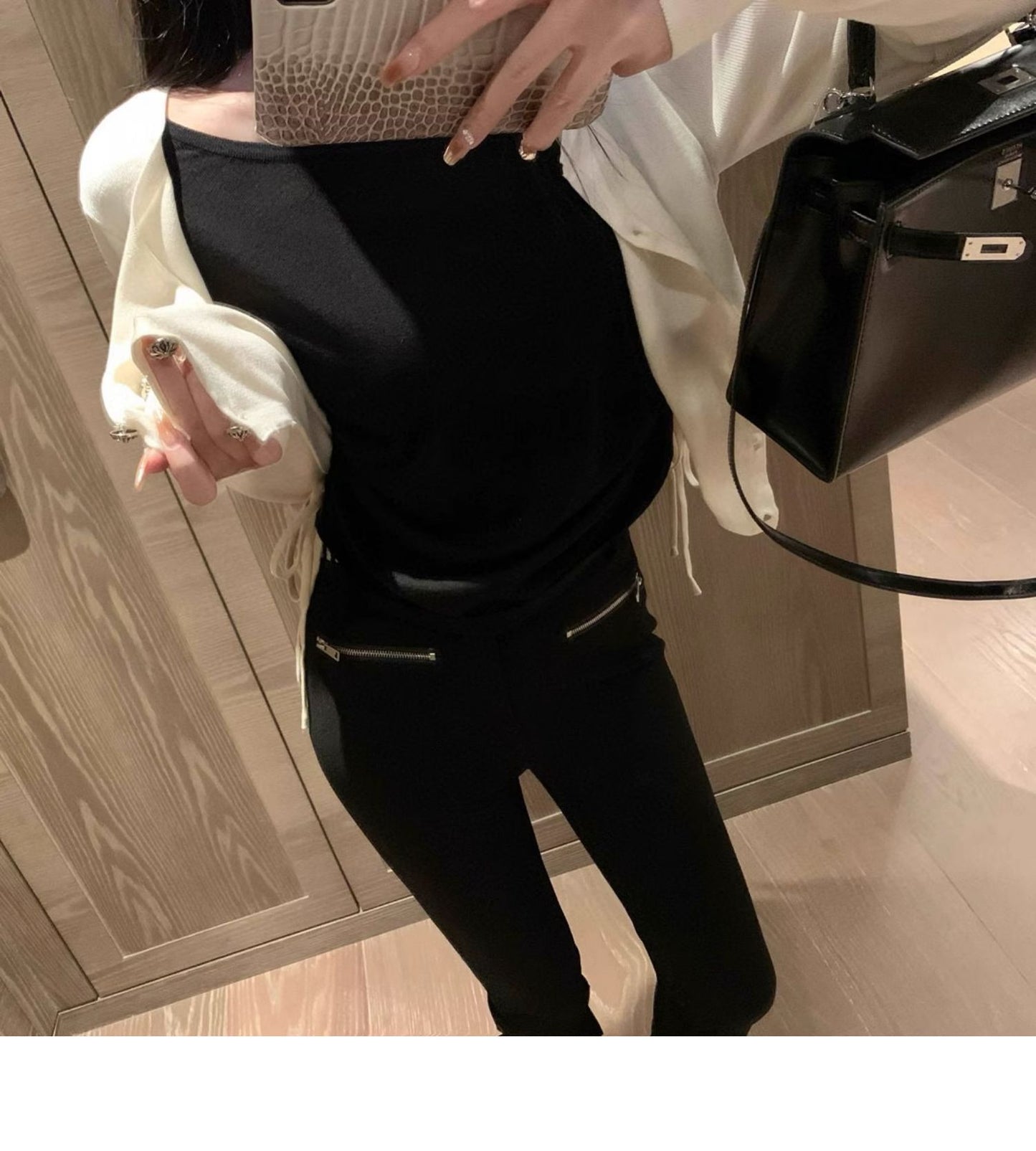 【tops】偽二つ切り替え長袖TシャツG23812