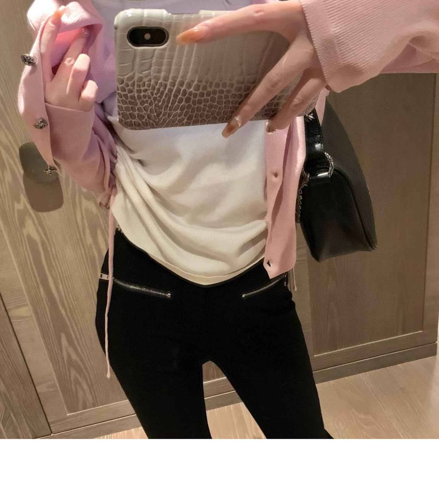 【tops】偽二つ切り替え長袖TシャツG23812