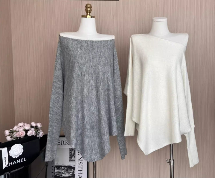 【tops】オープンショルダーニットセーターG23822