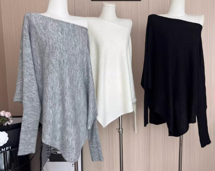 【tops】オープンショルダーニットセーターG23822