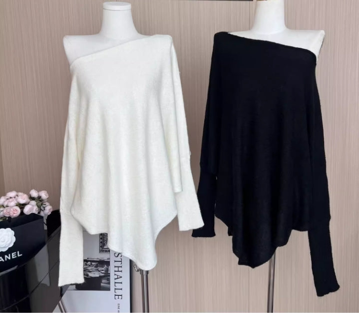 【tops】オープンショルダーニットセーターG23822