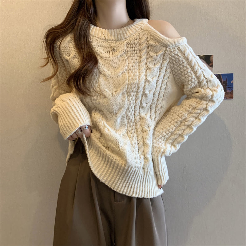 【tops】オープンショルダーニットセーターG23823