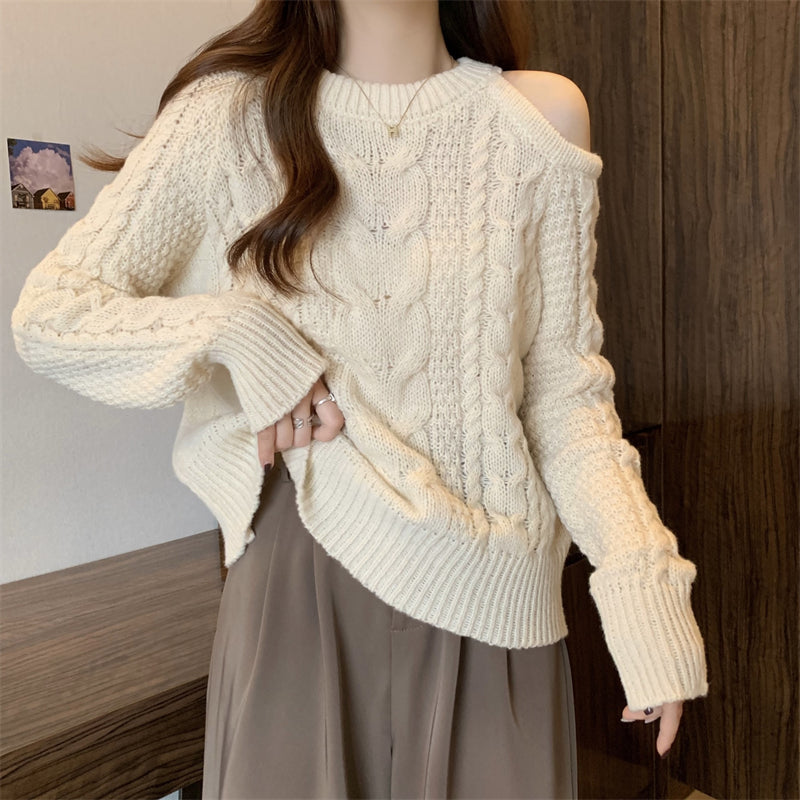 【tops】オープンショルダーニットセーターG23823