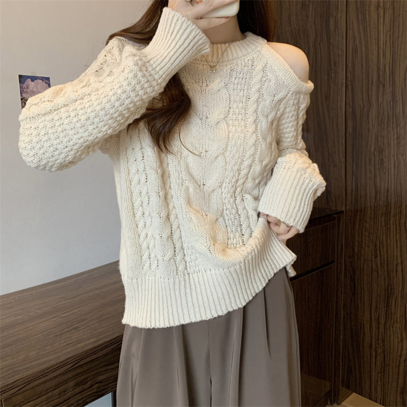 【tops】オープンショルダーニットセーターG23823