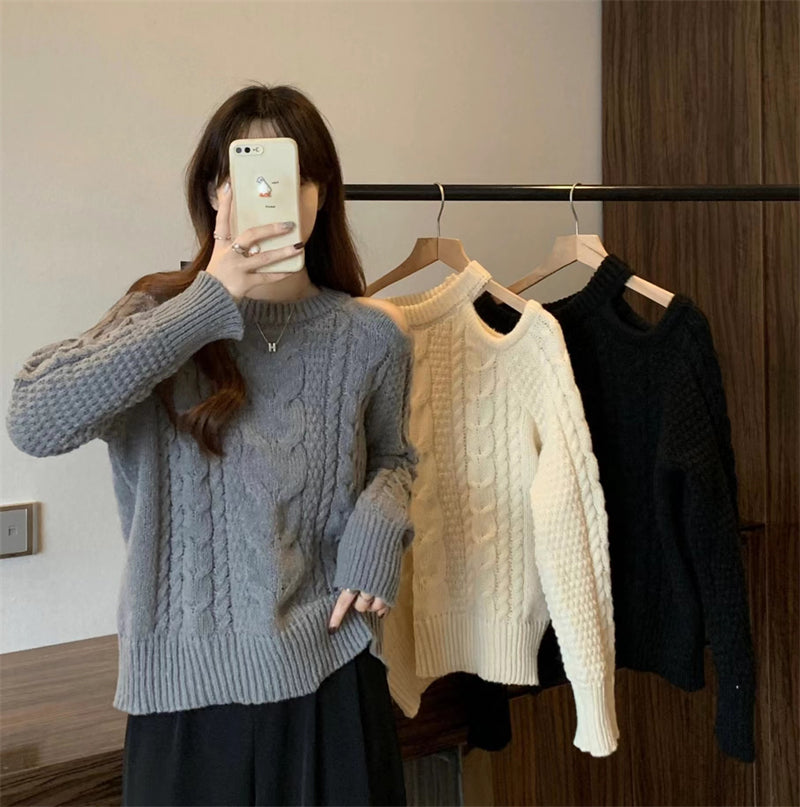 【tops】オープンショルダーニットセーターG23823