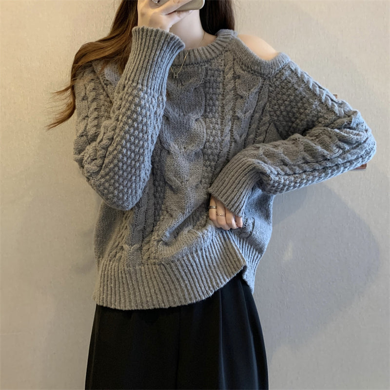 【tops】オープンショルダーニットセーターG23823