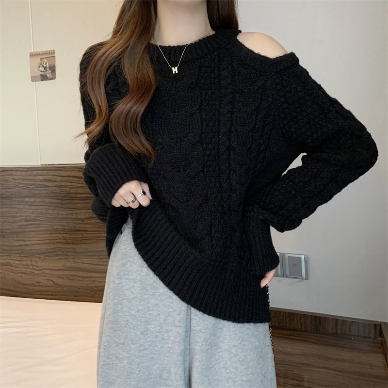 【tops】オープンショルダーニットセーターG23823