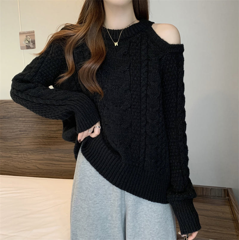 【tops】オープンショルダーニットセーターG23823