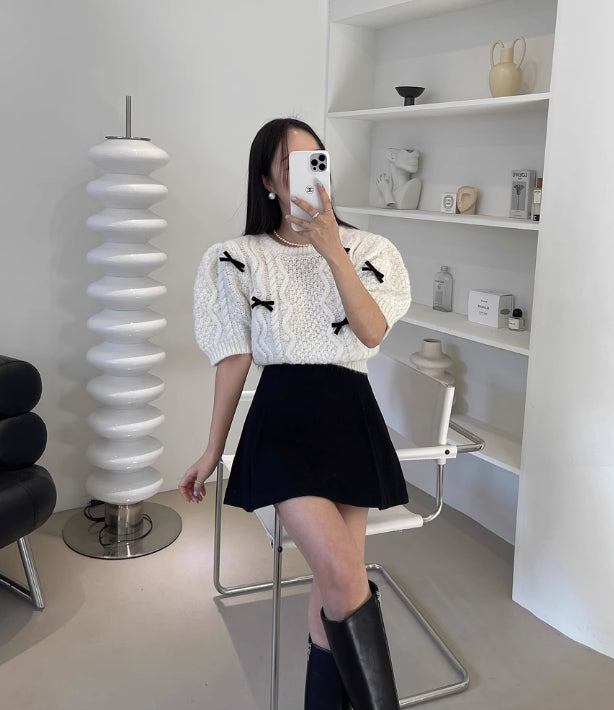 【tops】リボンニットセーターG23825