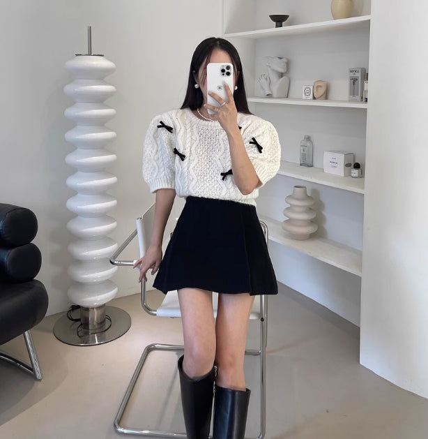 【tops】リボンニットセーターG23825