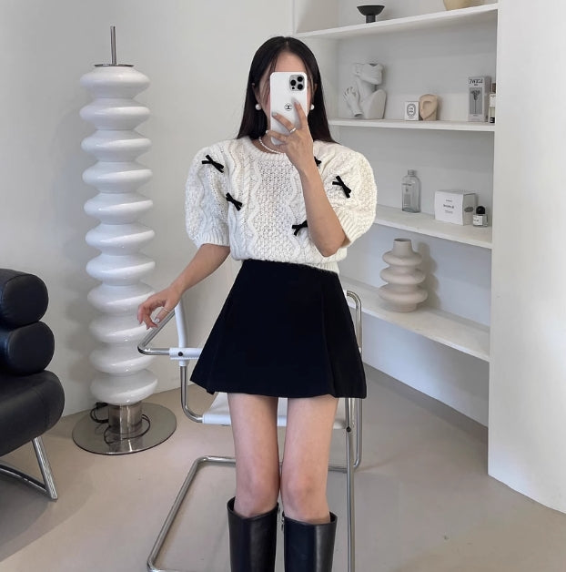 【tops】リボンニットセーターG23825