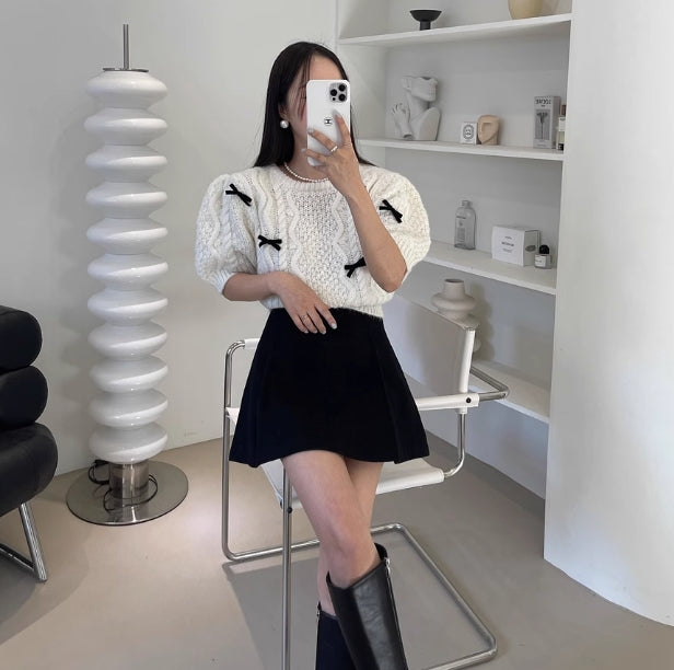 【tops】リボンニットセーターG23825