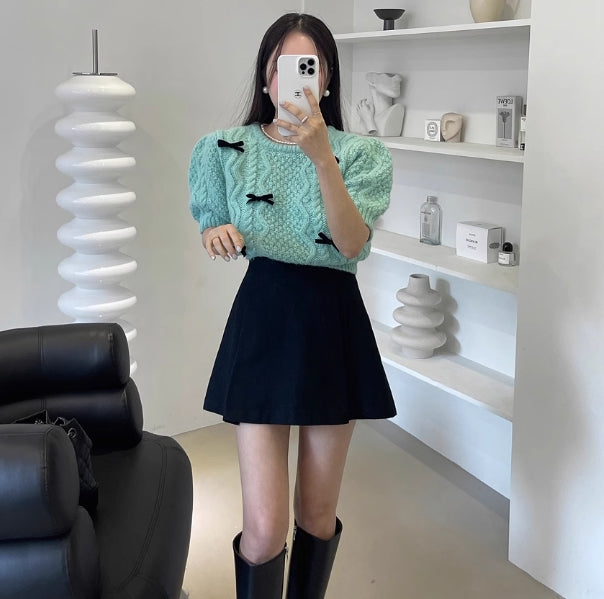 【tops】リボンニットセーターG23825