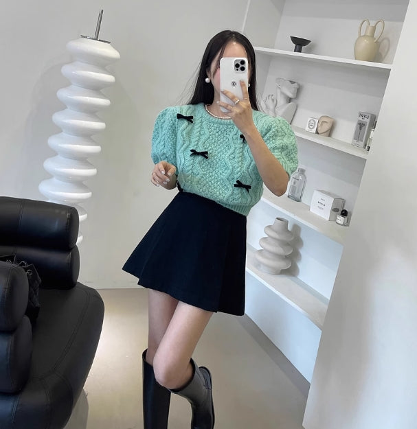 【tops】リボンニットセーターG23825