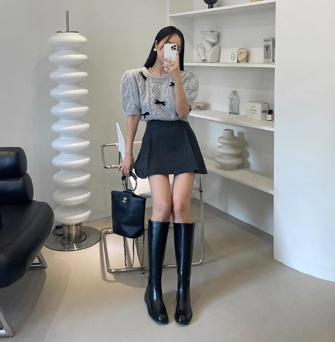 【tops】リボンニットセーターG23825