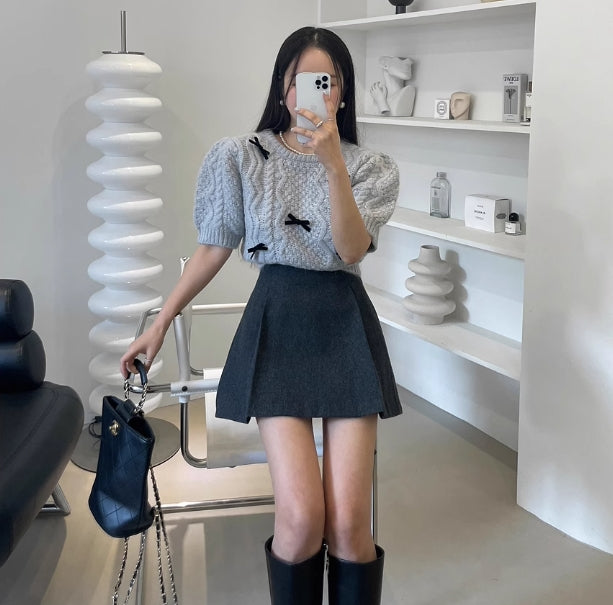 【tops】リボンニットセーターG23825