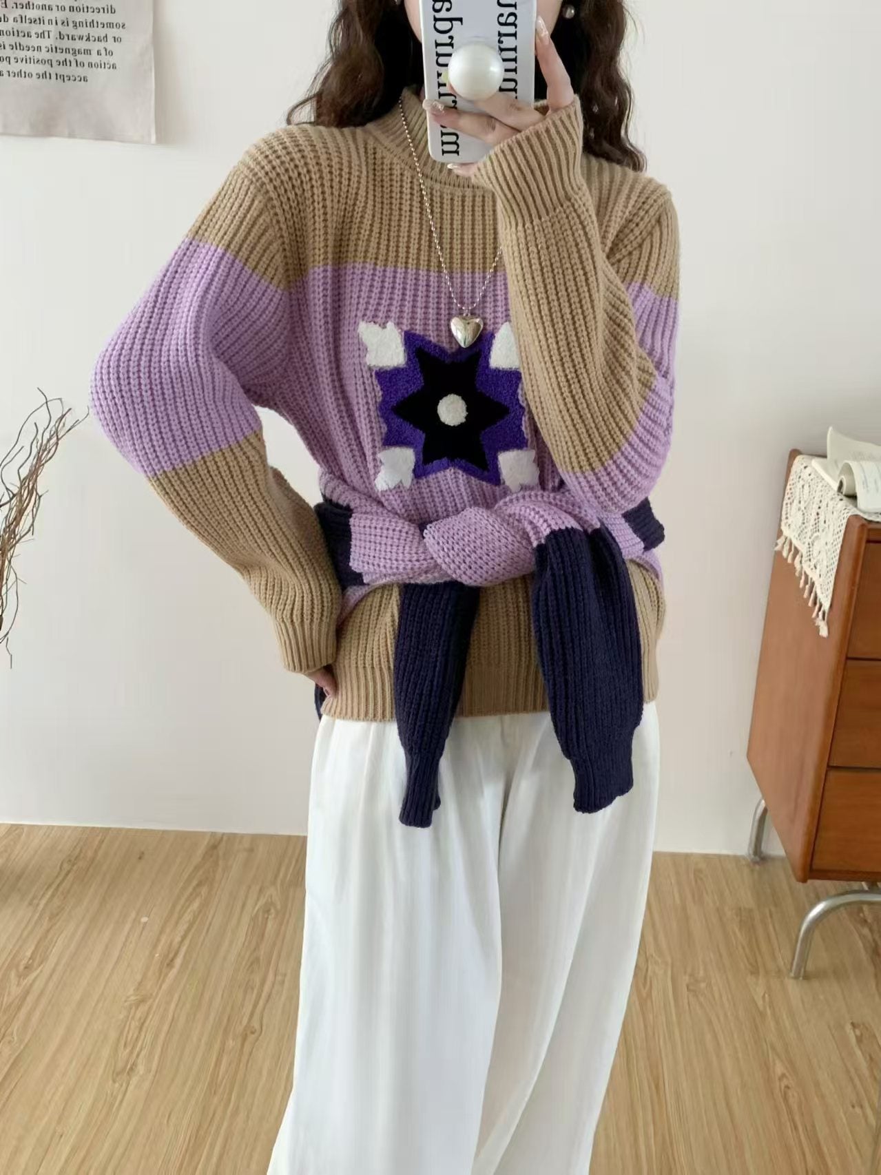 【tops】厚手長袖ニットセーターG23826