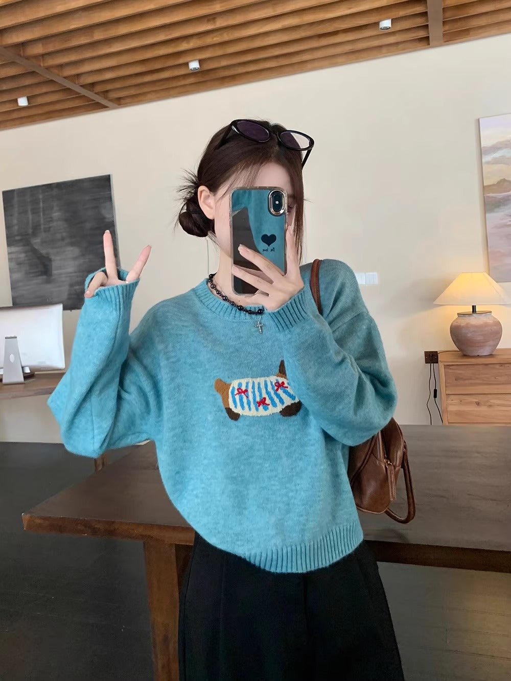 【tops】ゆったり長袖ニットセーターG23827