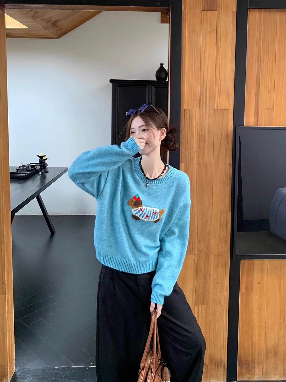 【tops】ゆったり長袖ニットセーターG23827