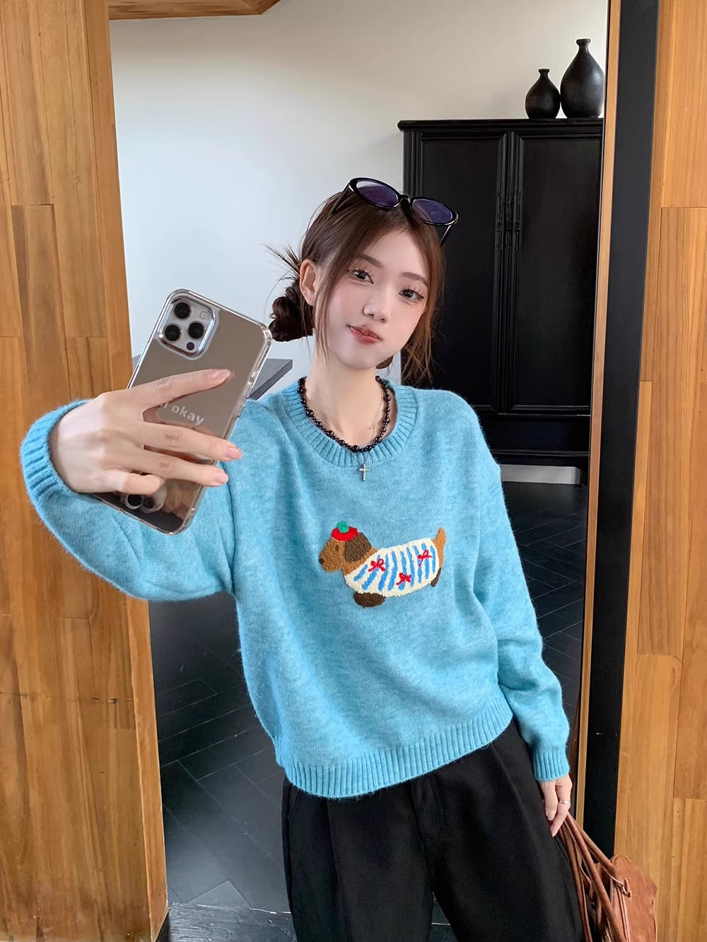 【tops】ゆったり長袖ニットセーターG23827