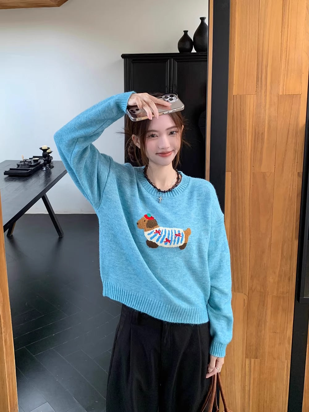 【tops】ゆったり長袖ニットセーターG23827