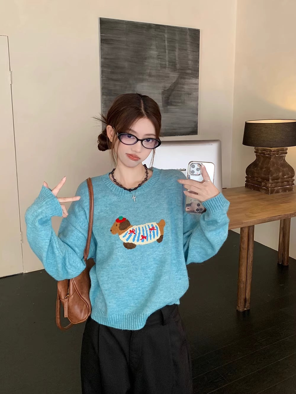 【tops】ゆったり長袖ニットセーターG23827