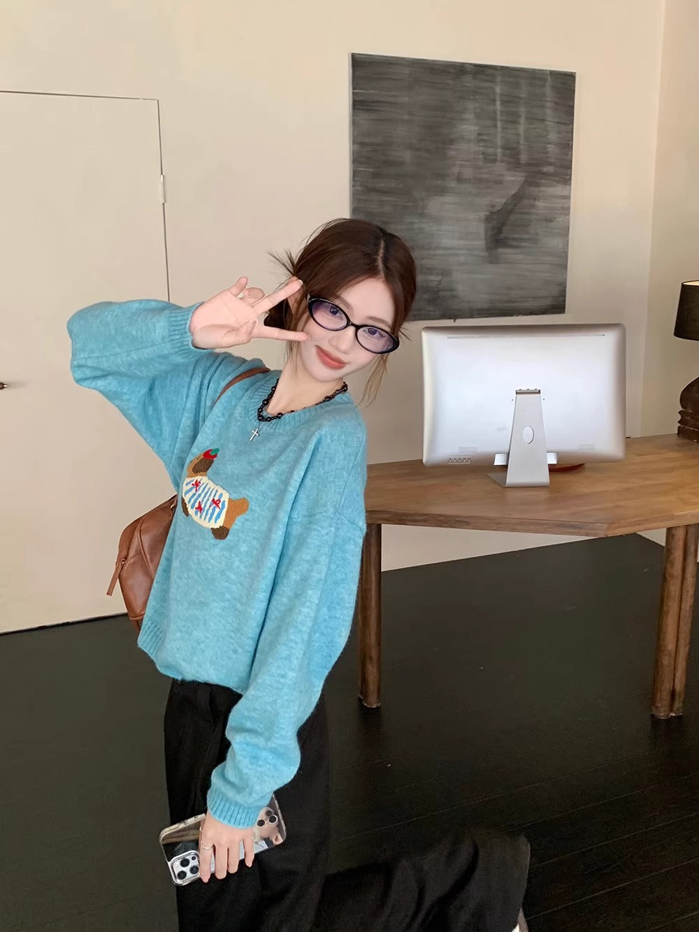 【tops】ゆったり長袖ニットセーターG23827