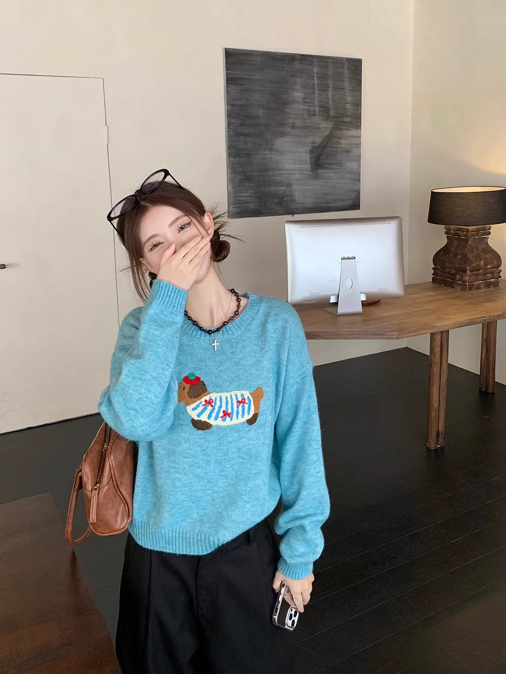 【tops】ゆったり長袖ニットセーターG23827