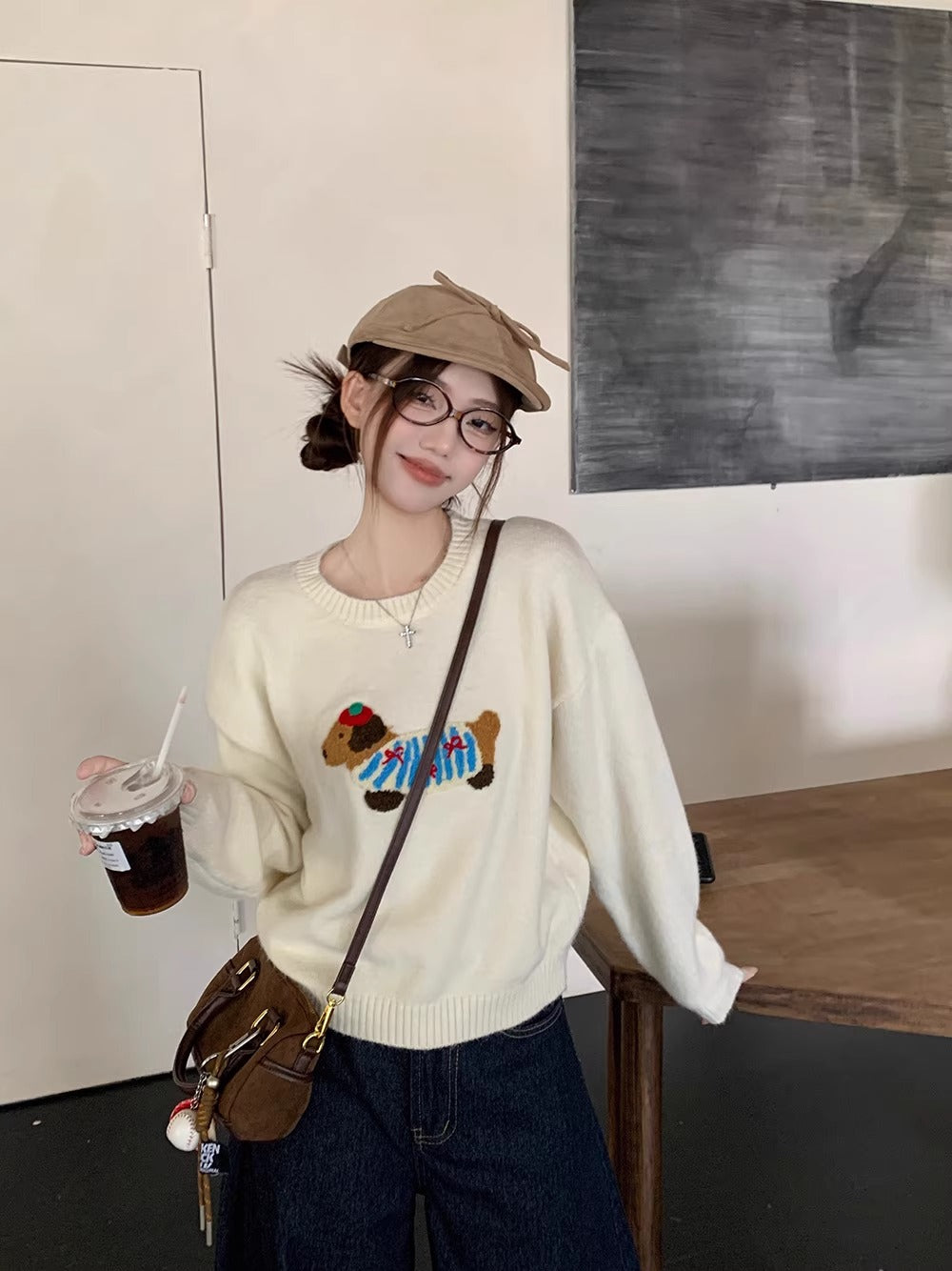 【tops】ゆったり長袖ニットセーターG23827