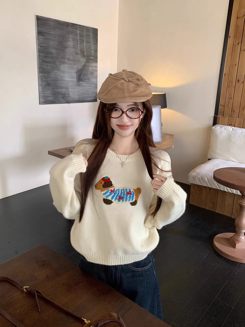 【tops】ゆったり長袖ニットセーターG23827