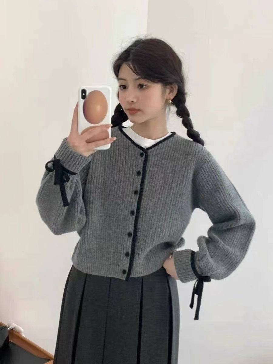 【outer】秋冬リボンニットカーディガンG23828