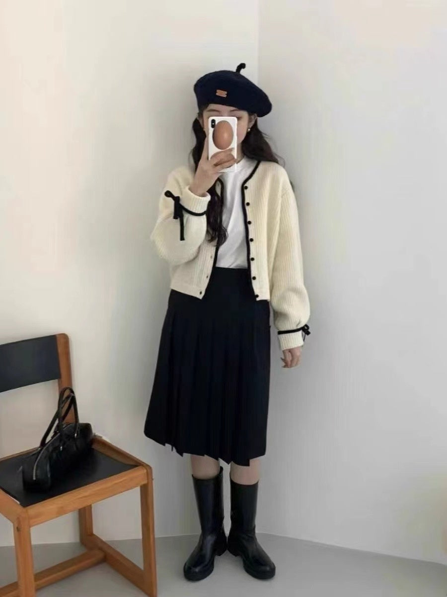 【outer】秋冬リボンニットカーディガンG23828