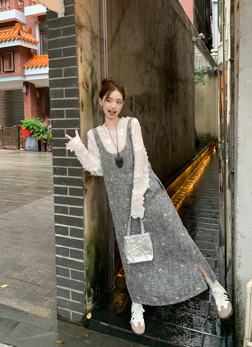 【dress】ツイードバックリボンワンピースG23830