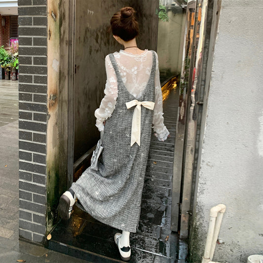 【dress】ツイードバックリボンワンピースG23830