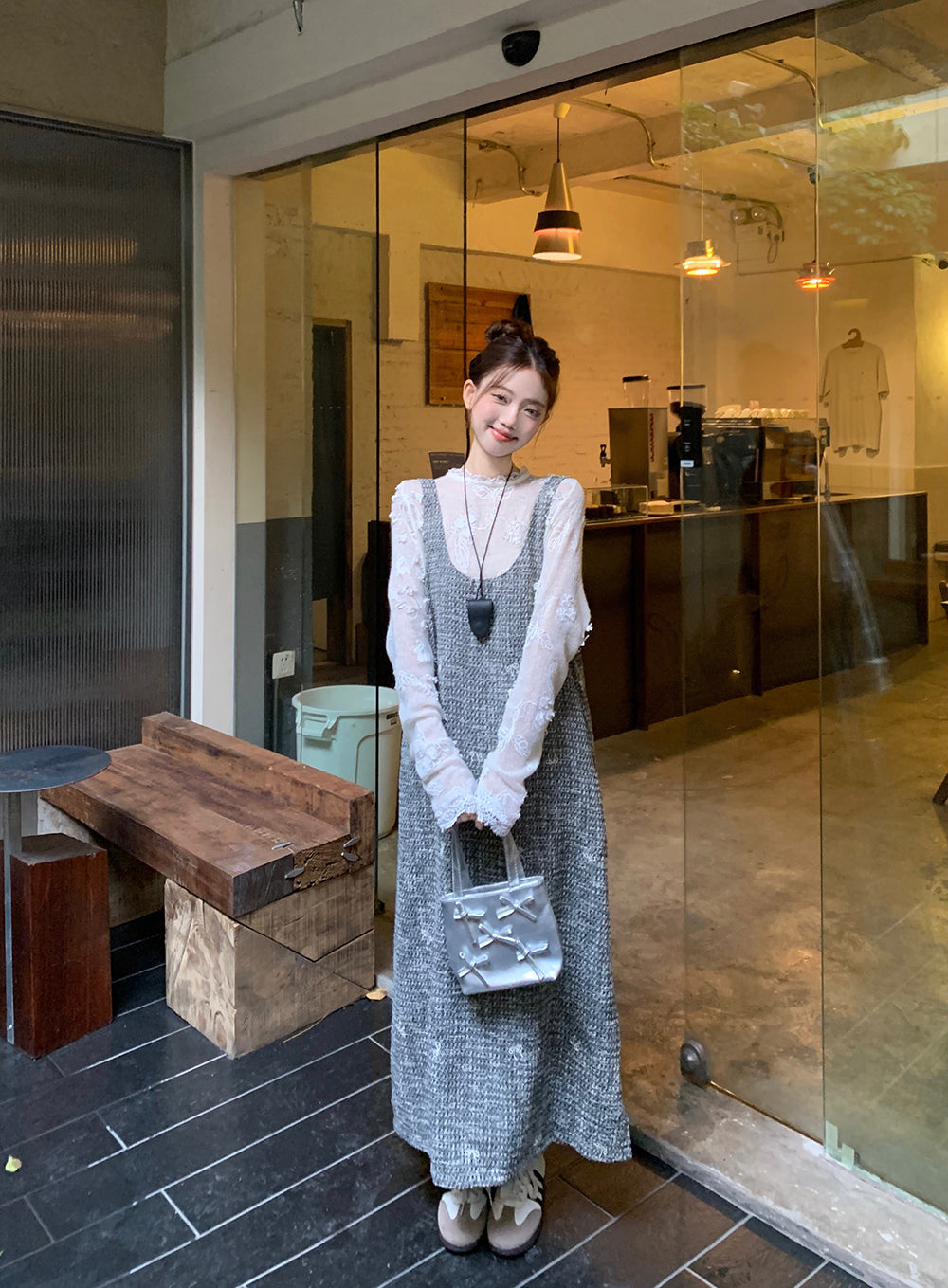 【dress】ツイードバックリボンワンピースG23830