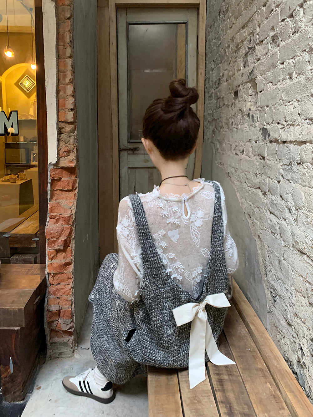 【dress】ツイードバックリボンワンピースG23830