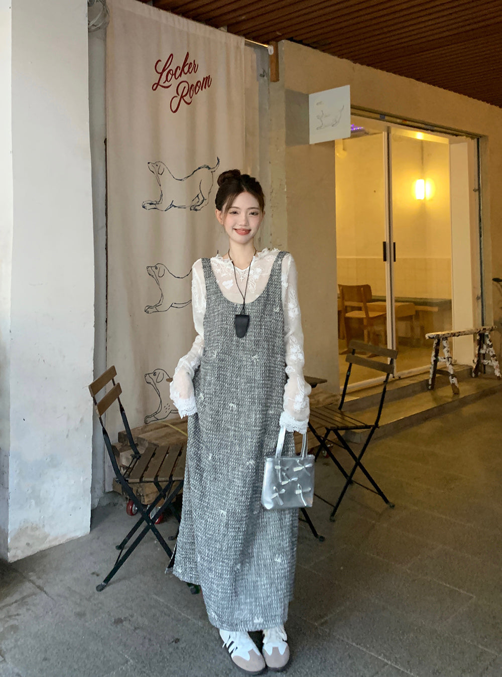 【dress】ツイードバックリボンワンピースG23830