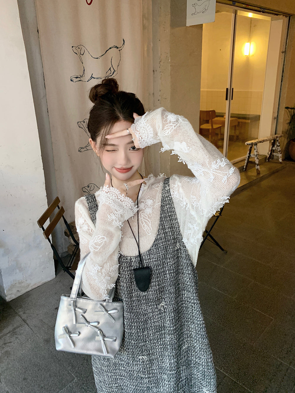 【tops】レースニットトップスG23831