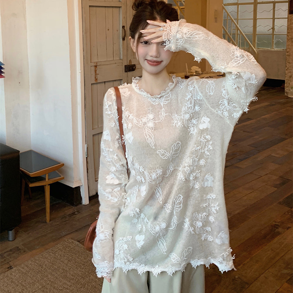 【tops】レースニットトップスG23831