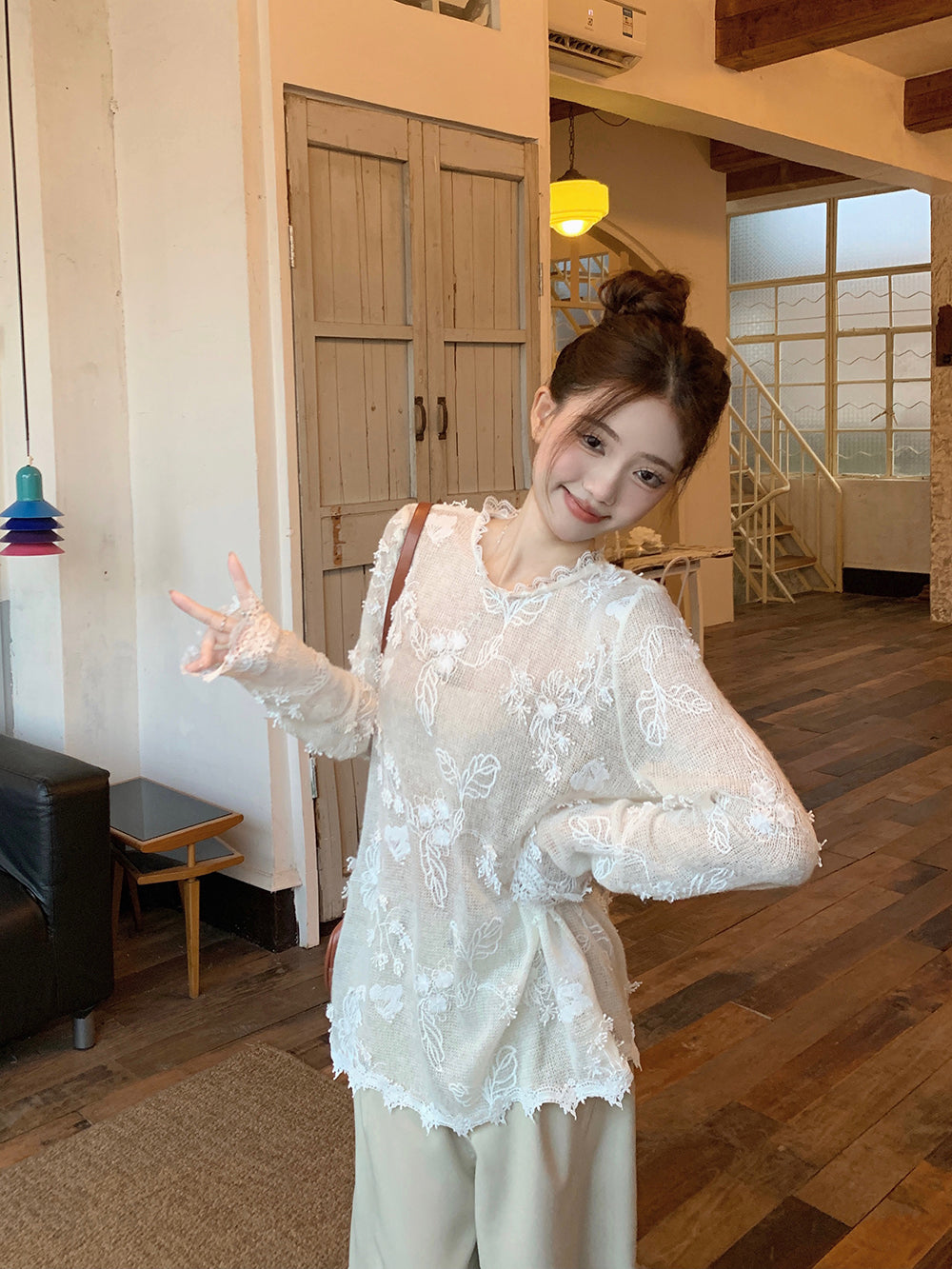 【tops】レースニットトップスG23831