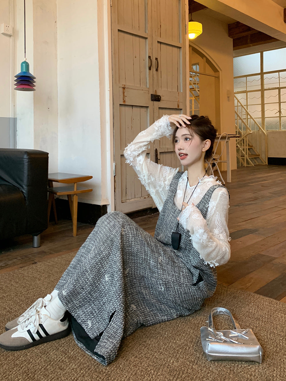 【dress】ツイードバックリボンワンピースG23830