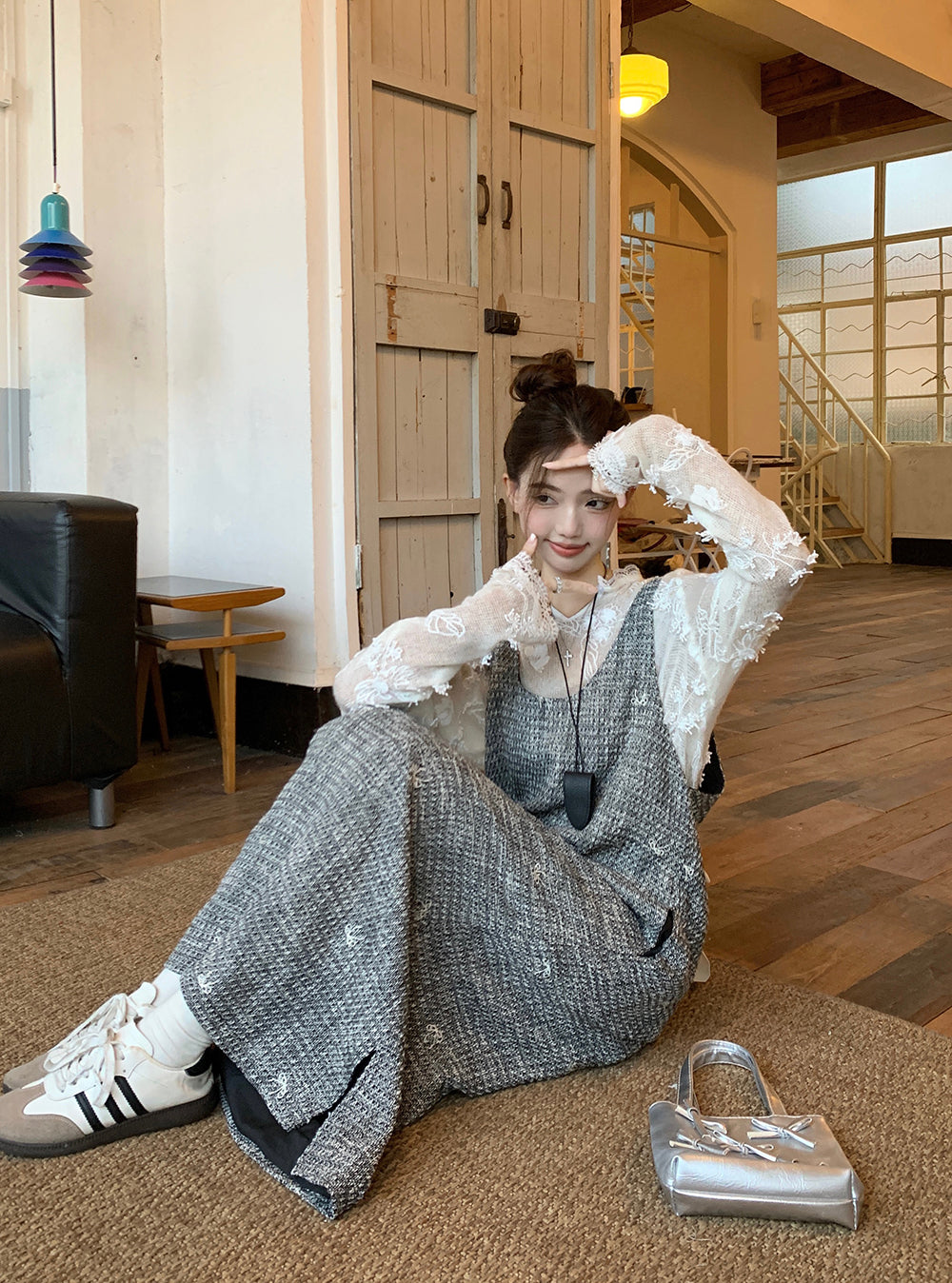 【dress】ツイードバックリボンワンピースG23830