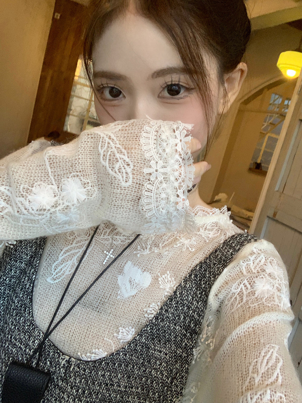 【tops】レースニットトップスG23831