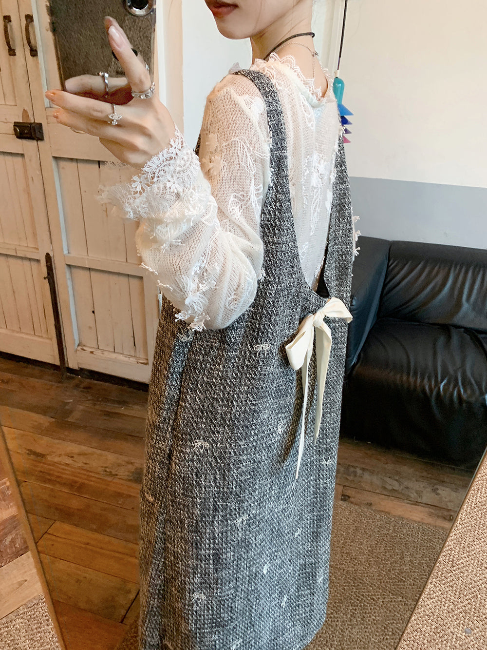 【dress】ツイードバックリボンワンピースG23830