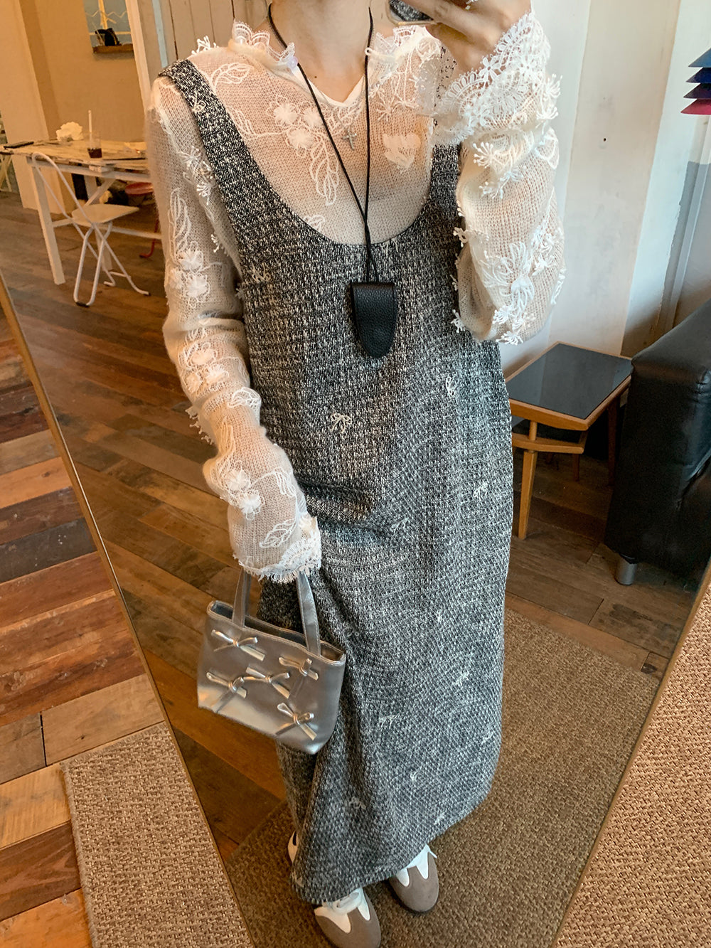 【dress】ツイードバックリボンワンピースG23830