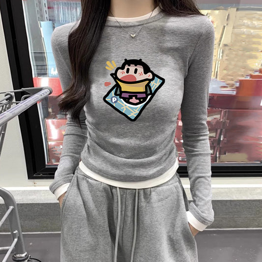 【tops】偽二つ切り替えTシャツG23839