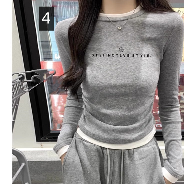 【tops】偽二つ切り替えTシャツG23839