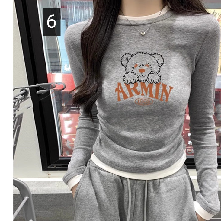 【tops】偽二つ切り替えTシャツG23839