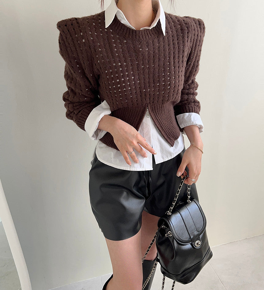 【tops】透かし彫りニットセーターG23847